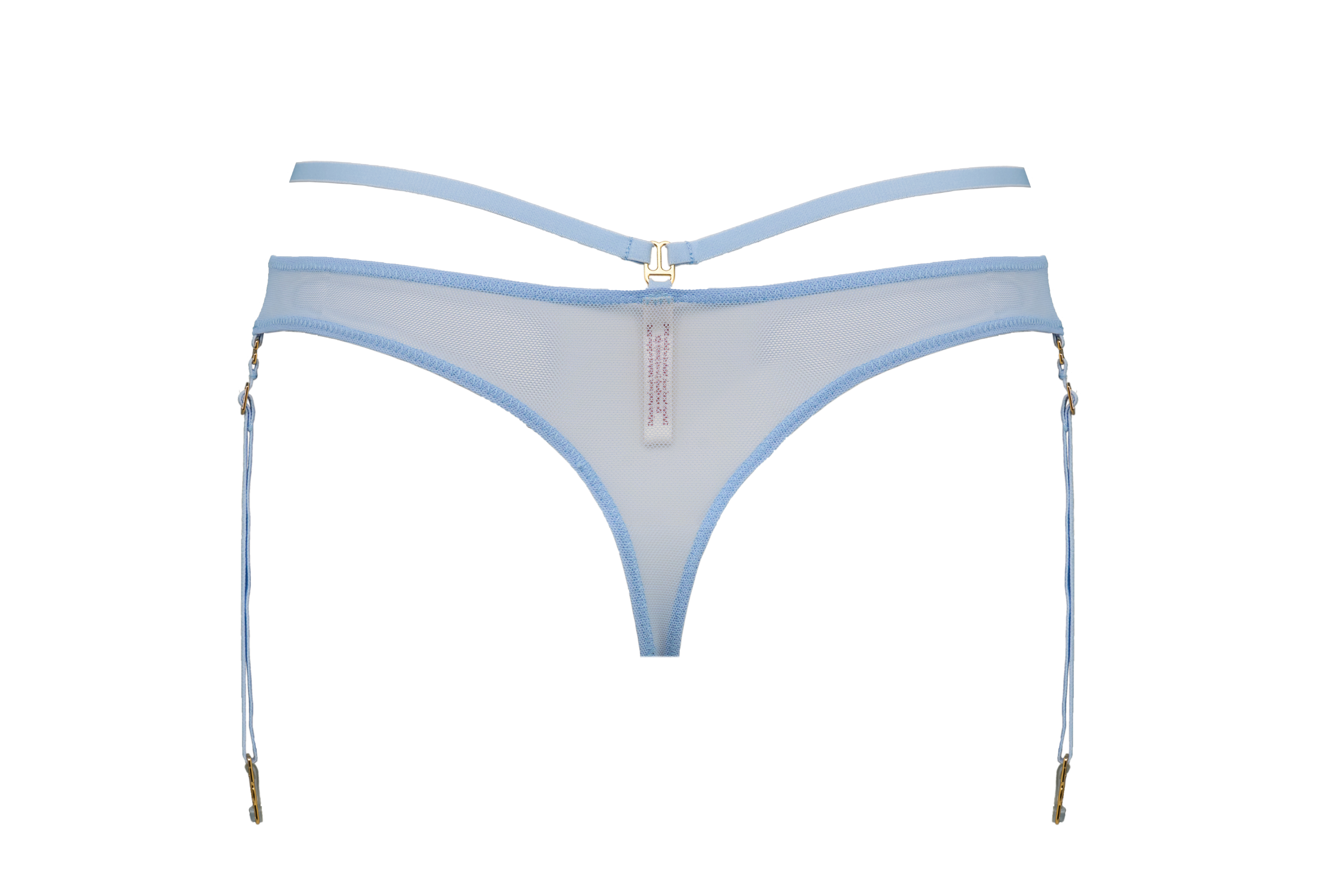 Crystal Suspender Cheeky Thong (Blue)