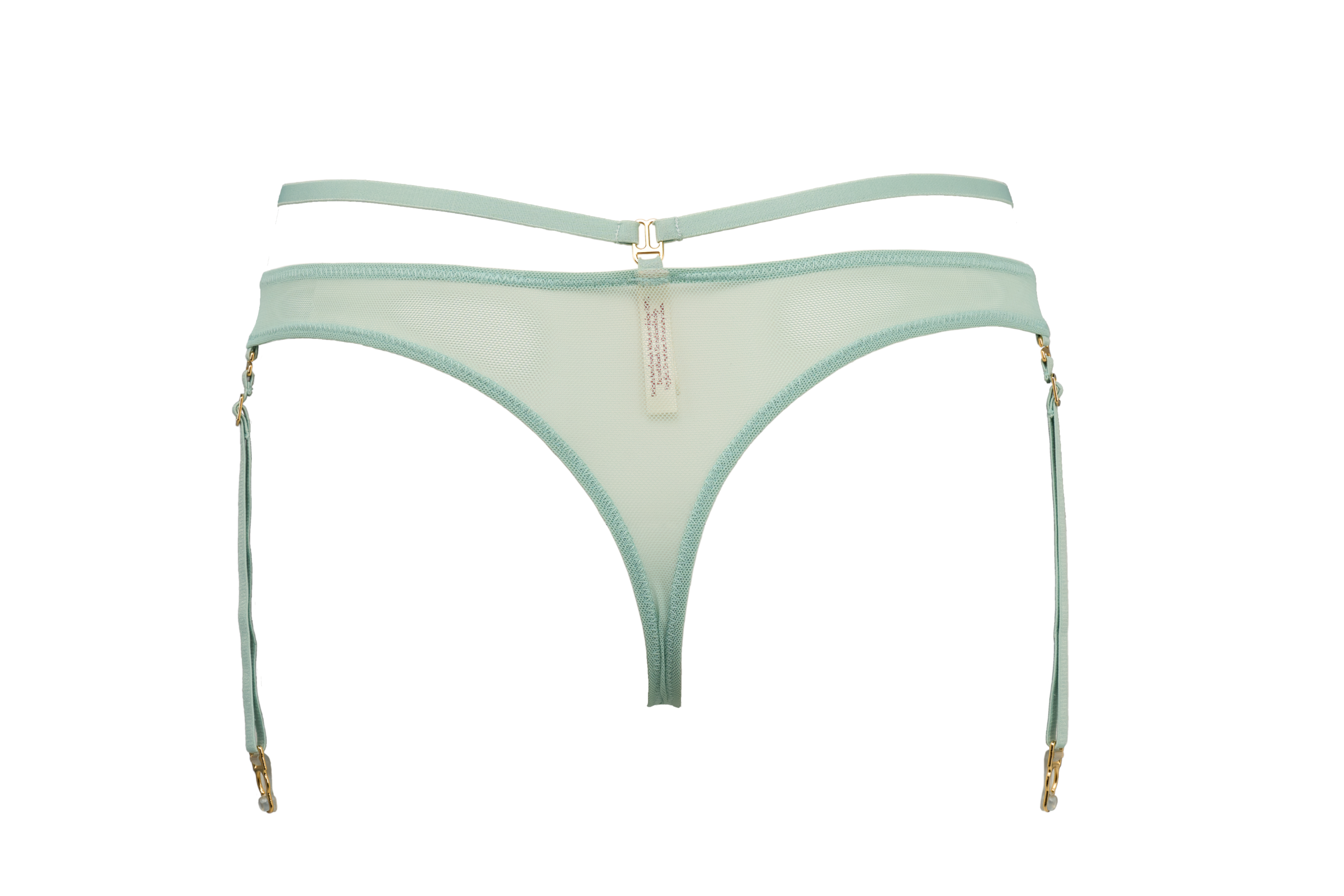 Crystal Suspender Cheeky Thong (Mint)